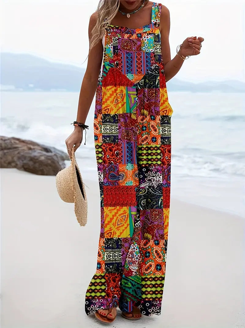 Elarova | Farbblock Overall mit Mode Elementen