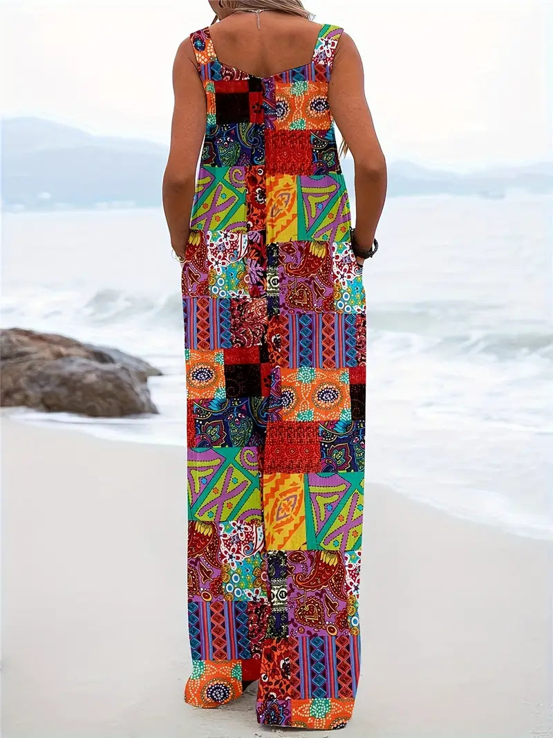 Elarova | Farbblock Overall mit Mode Elementen