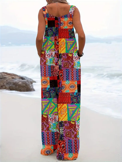 Elarova | Farbblock Overall mit Mode Elementen