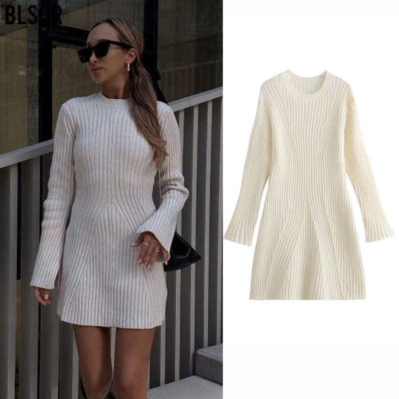 Elarova Fashion Ripped Knit Dress