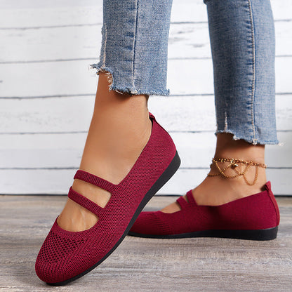Elarova | Flache Slipper Mit Riemen Über Dem Spann Und Flacher Sohle Für Damen
