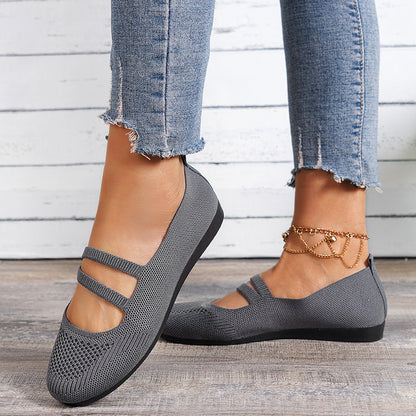 Elarova | Flache Slipper Mit Riemen Über Dem Spann Und Flacher Sohle Für Damen