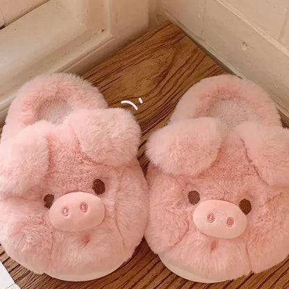 Elarova | Flauschige Schwein Hausschuhe