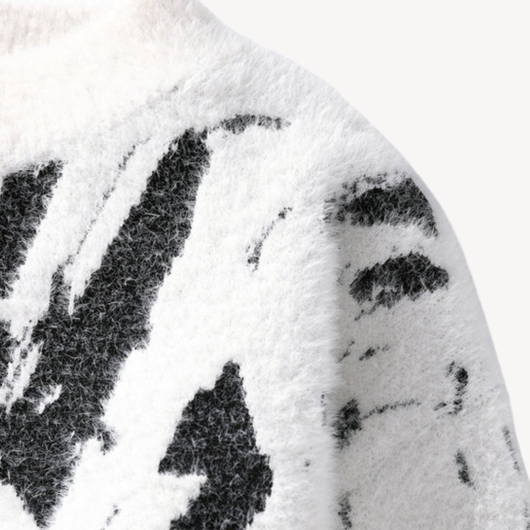 Elarova | Flauschiger Strickpullover für Herren