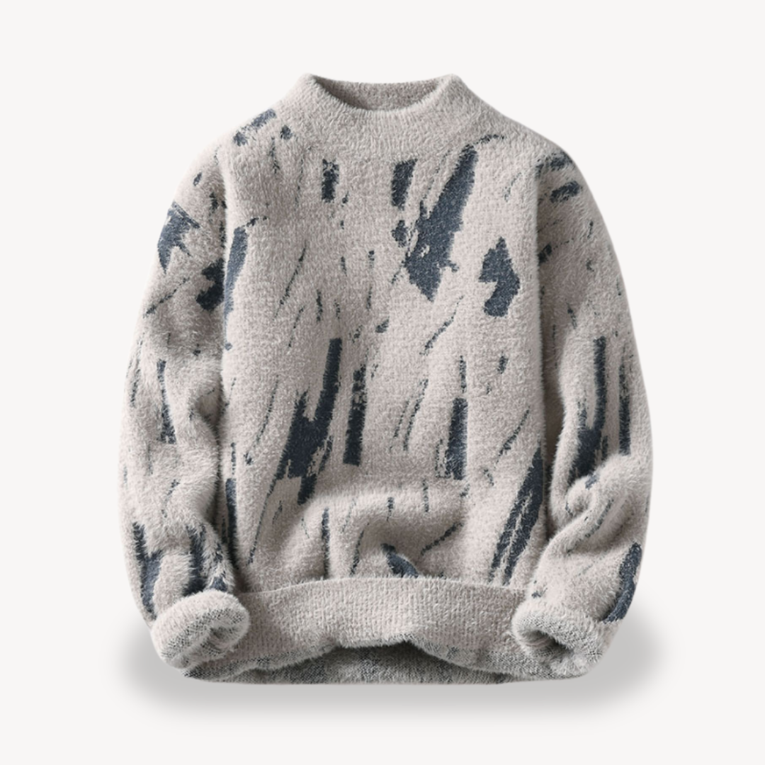 Elarova | Flauschiger Strickpullover für Herren