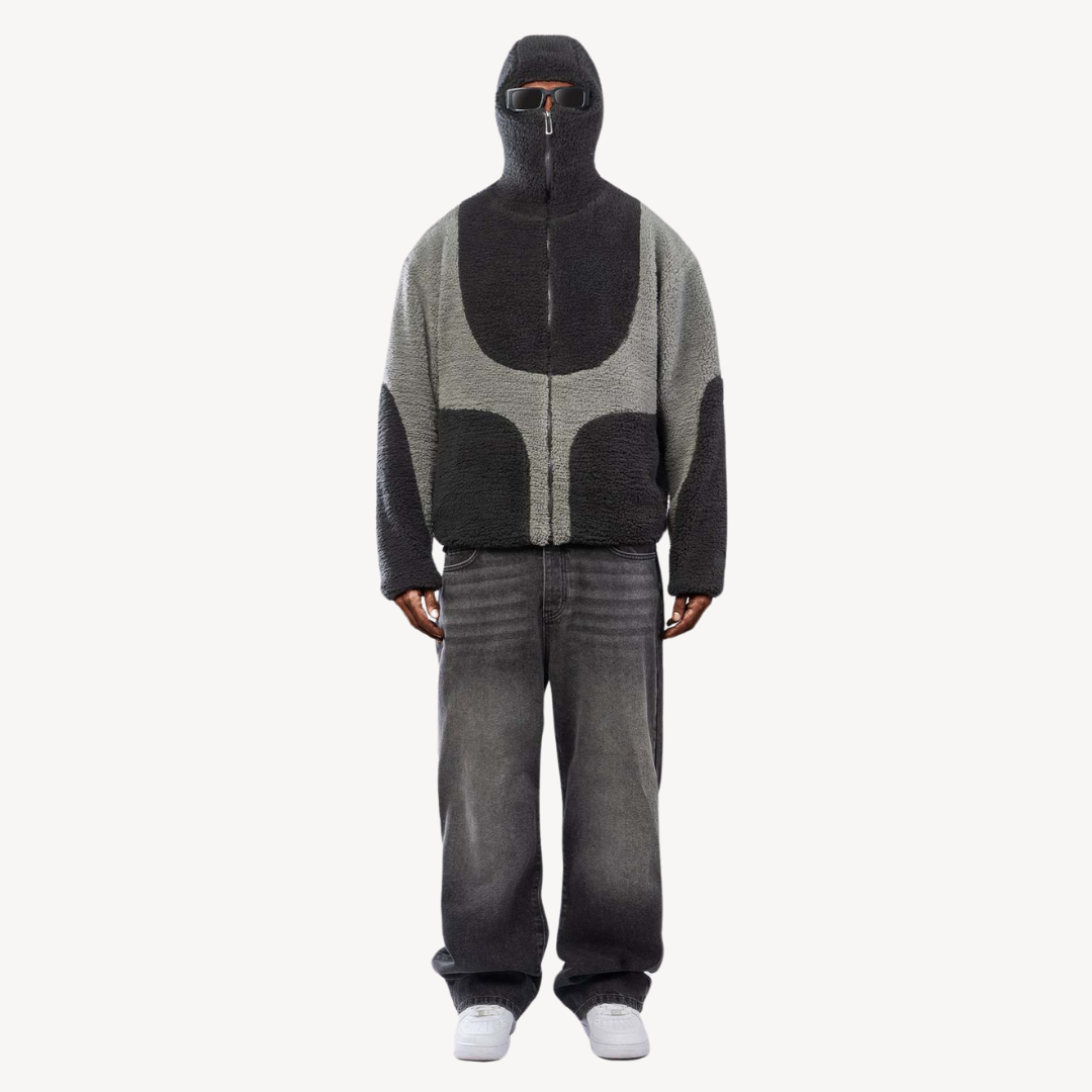 Elarova | Fleece-Kapuzenpullover mit Reißverschluss für Herren – Sherpa-Jacke