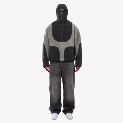 Elarova | Fleece-Kapuzenpullover mit Reißverschluss für Herren – Sherpa-Jacke
