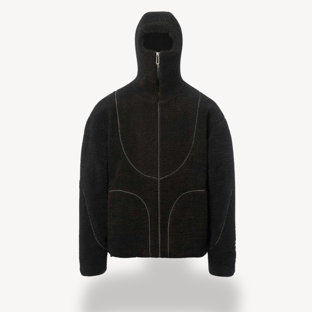 Elarova | Fleece-Kapuzenpullover mit Reißverschluss für Herren – Sherpa-Jacke