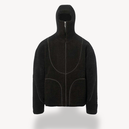 Elarova | Fleece-Kapuzenpullover mit Reißverschluss für Herren – Sherpa-Jacke