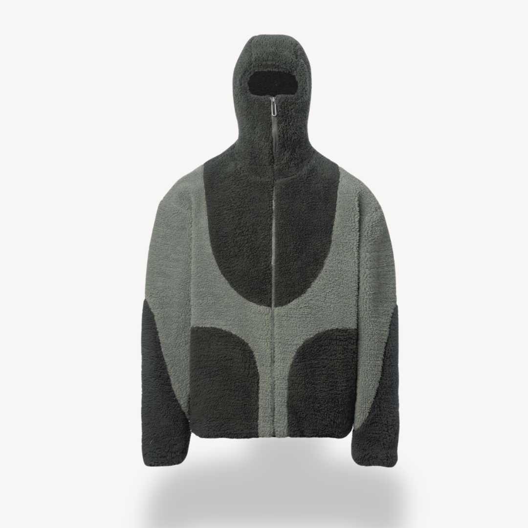 Elarova | Fleece-Kapuzenpullover mit Reißverschluss für Herren – Sherpa-Jacke