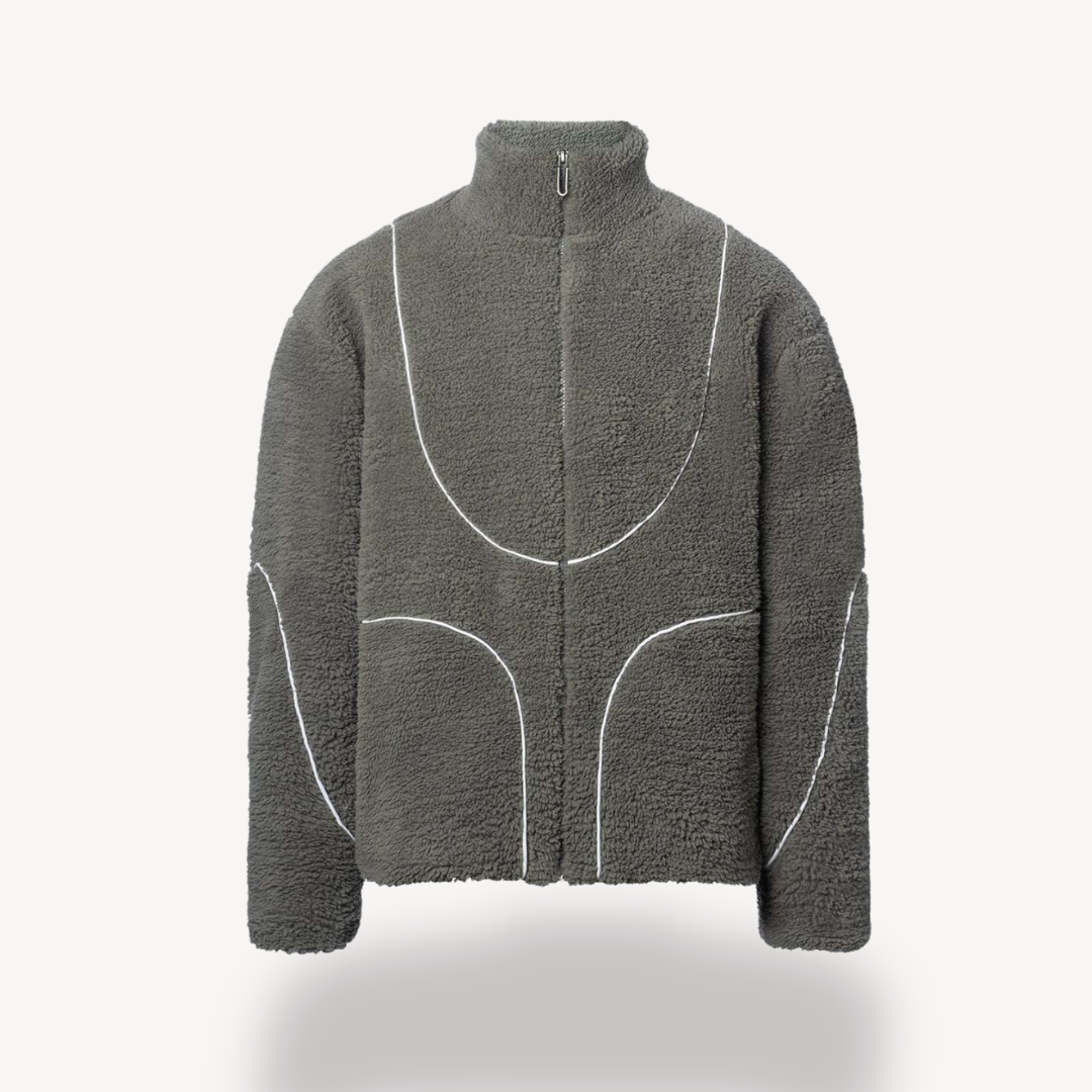 Elarova | Fleece-Kapuzenpullover mit Reißverschluss für Herren – Sherpa-Jacke