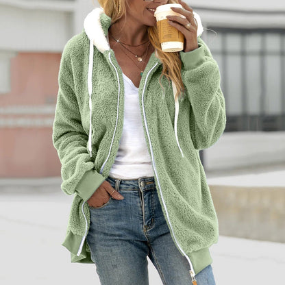 Elarova | Fleece cardigan | Kuscheliger Kapuzenjacke für Frauen