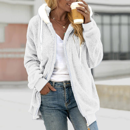 Elarova | Fleece cardigan | Kuscheliger Kapuzenjacke für Frauen