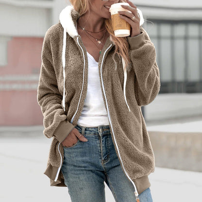 Elarova | Fleece cardigan | Kuscheliger Kapuzenjacke für Frauen