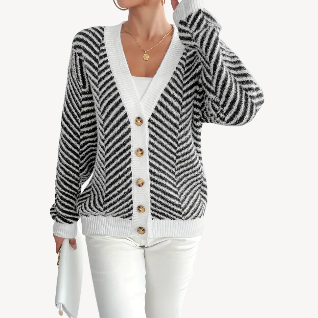 Elarova | Fleecegefütterte Strickjacke mit Reißverschluss für Damen