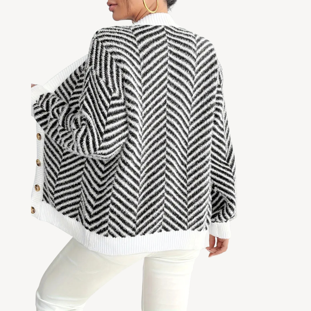 Elarova | Fleecegefütterte Strickjacke mit Reißverschluss für Damen