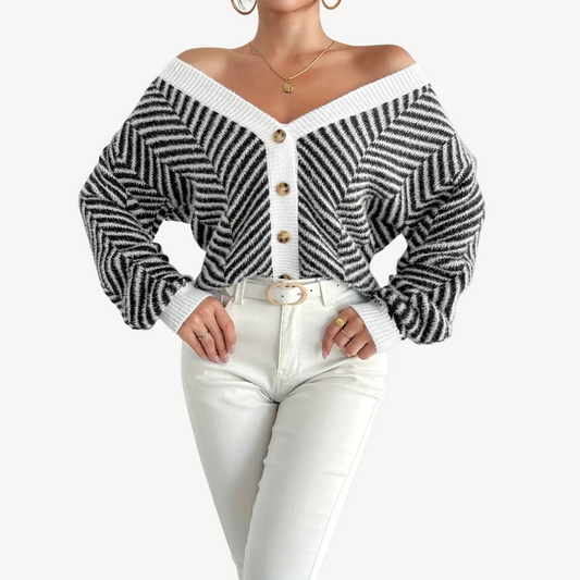 Elarova | Fleecegefütterte Strickjacke mit Reißverschluss für Damen