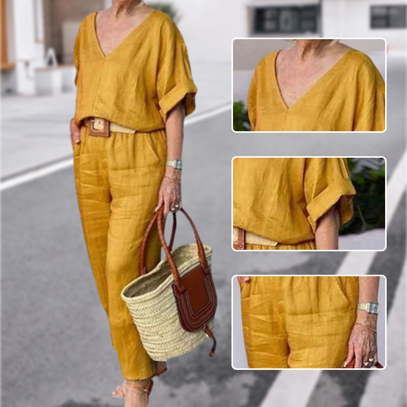 Elarova | Fließendes Elegantes Damen Zweiteiler Set