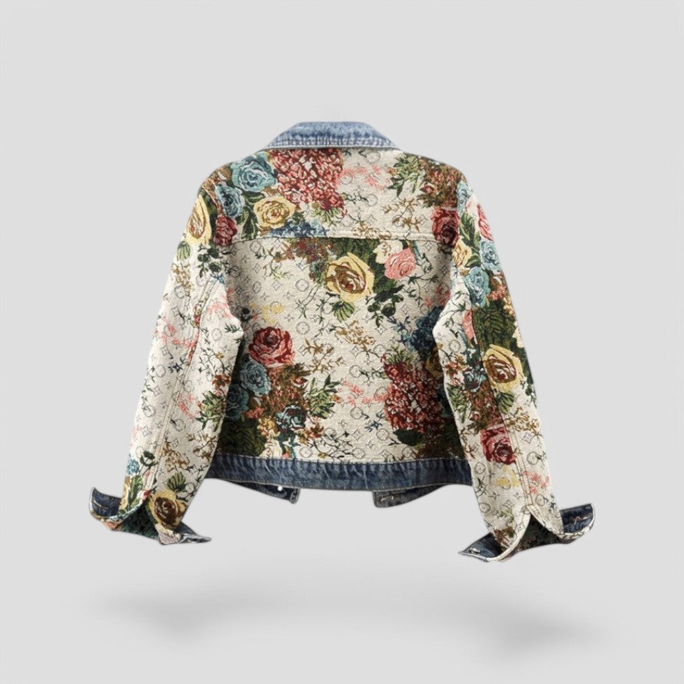 Elarova | Florale Patchwork Jeansjacke Vintage Boho Streetwear