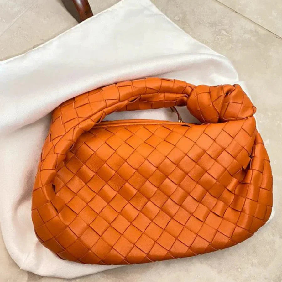 Elarova | Frauen Handtasche Mit Geknotetem Griff Geflochten