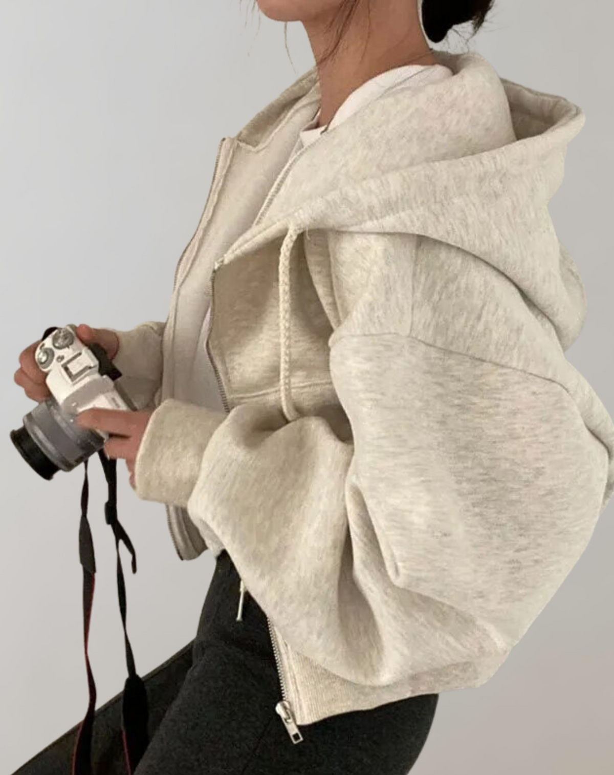 Elarova | Frauen Solid Hooded Sweatshirt