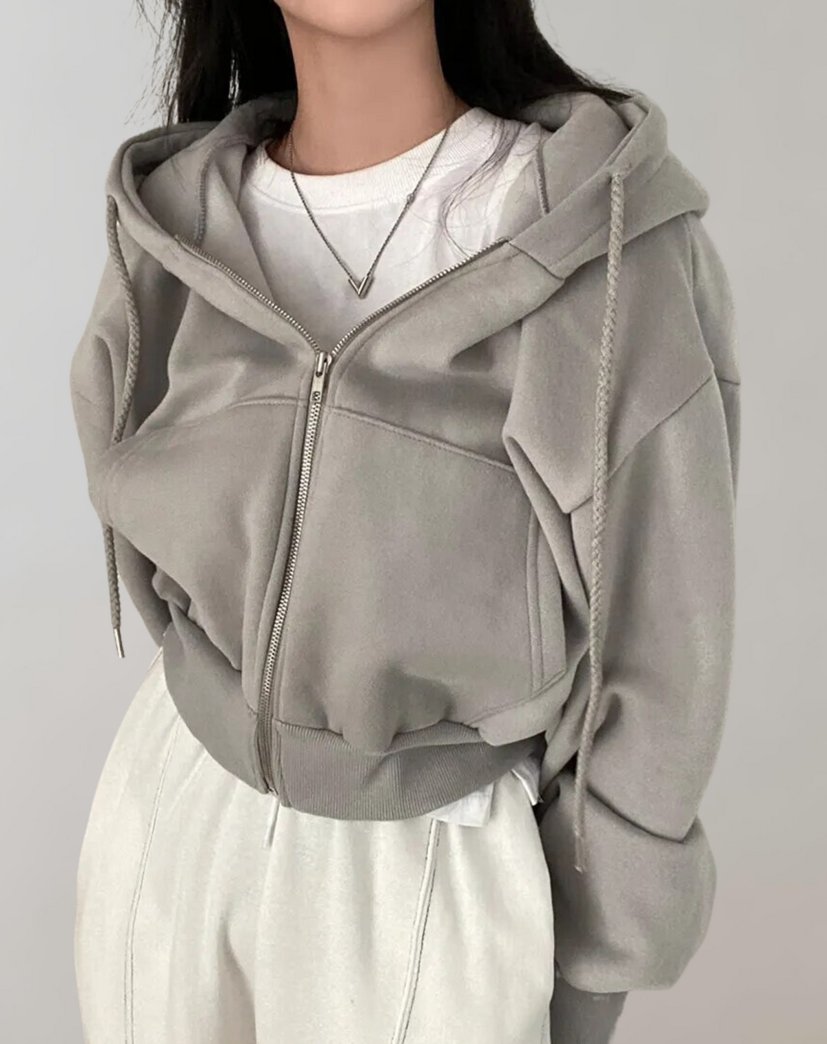 Elarova | Frauen Solid Hooded Sweatshirt