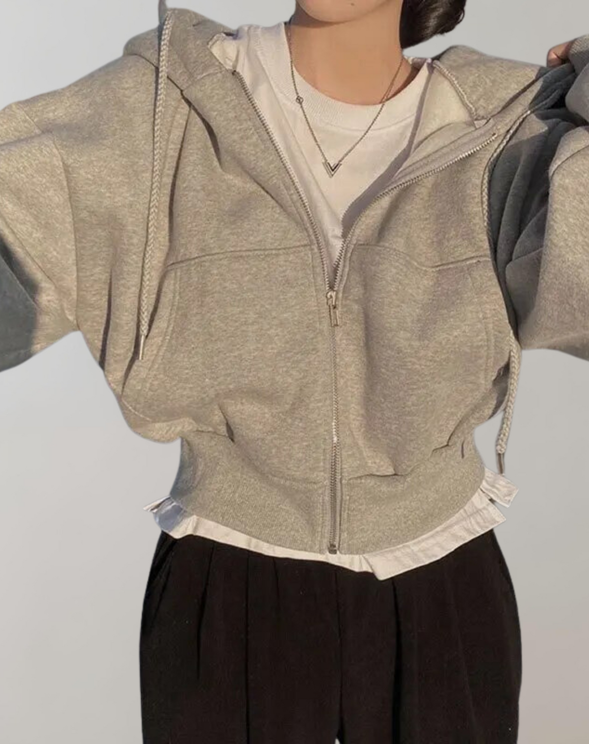 Elarova | Frauen Solid Hooded Sweatshirt
