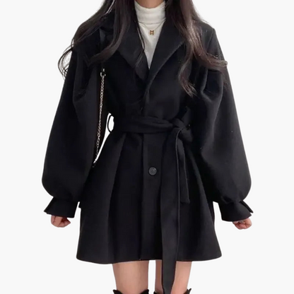 Elarova | Frauen Trenchcoat mit Gürtel und Puffärmeln