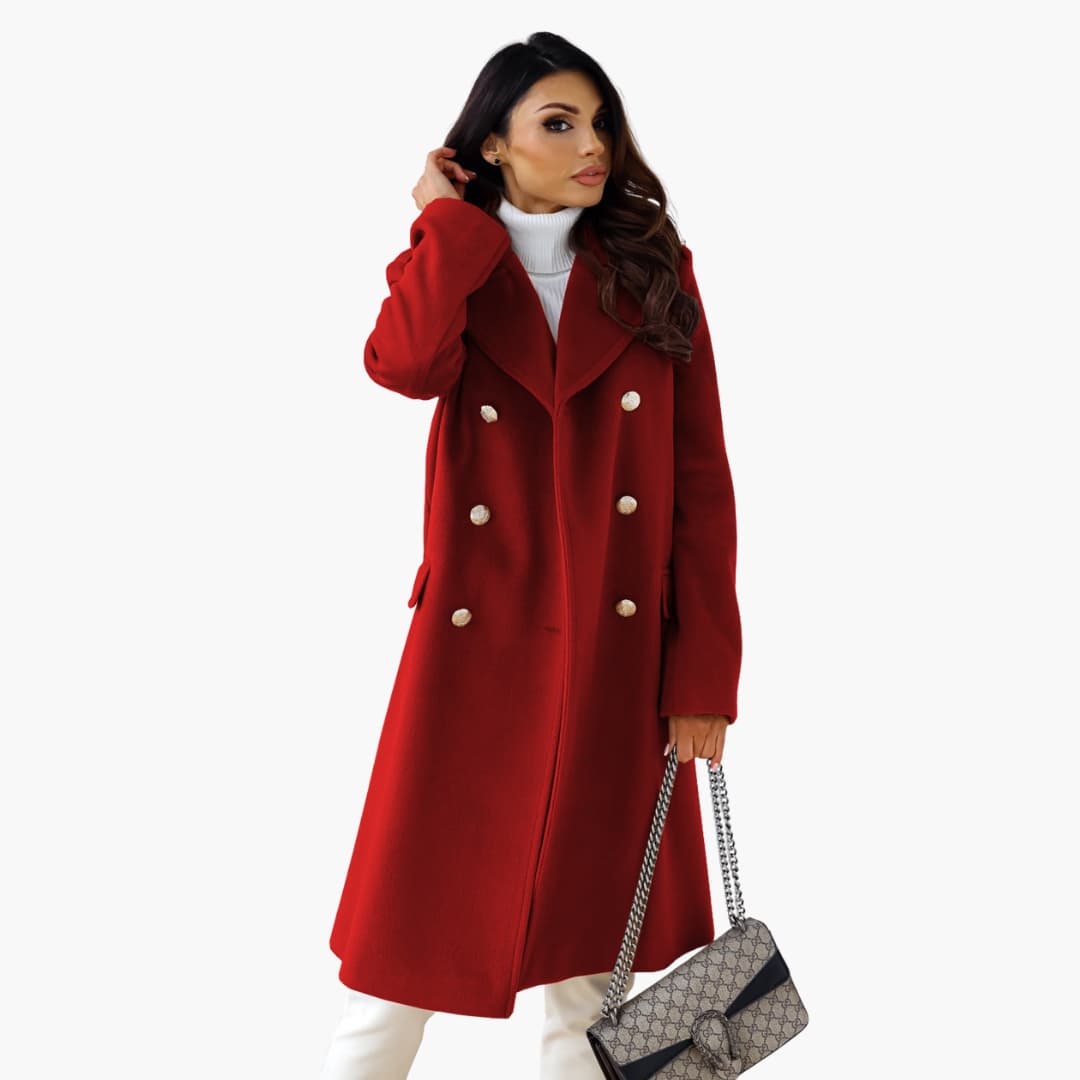 Elarova | Frauen Trenchcoat mit doppelreihiger Knopfleiste und Reverskragen