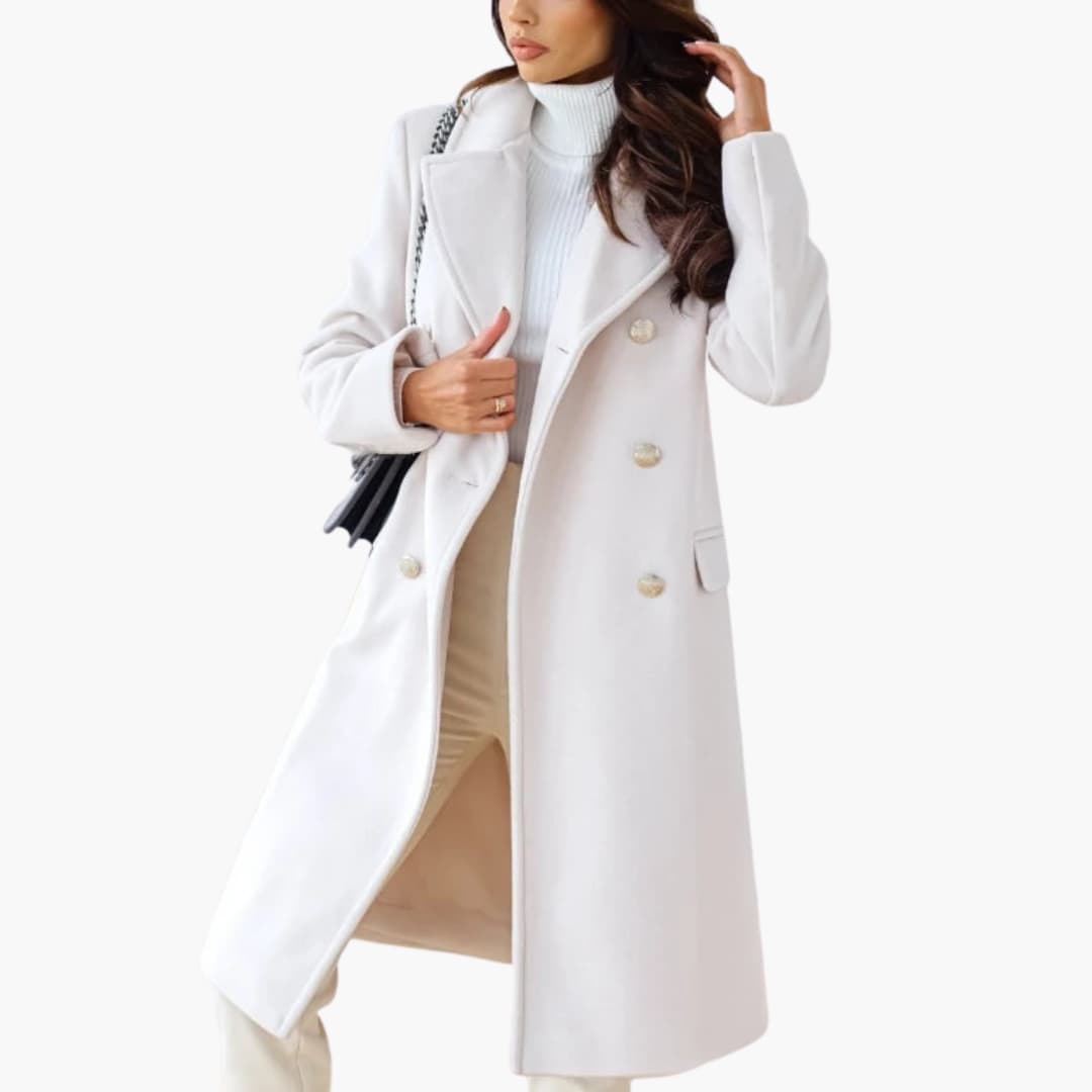 Elarova | Frauen Trenchcoat mit doppelreihiger Knopfleiste und Reverskragen