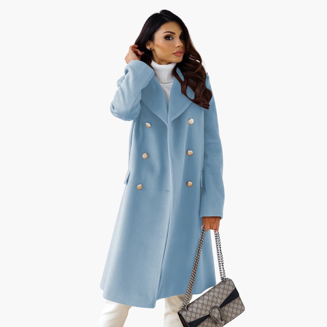 Elarova | Frauen Trenchcoat mit doppelreihiger Knopfleiste und Reverskragen