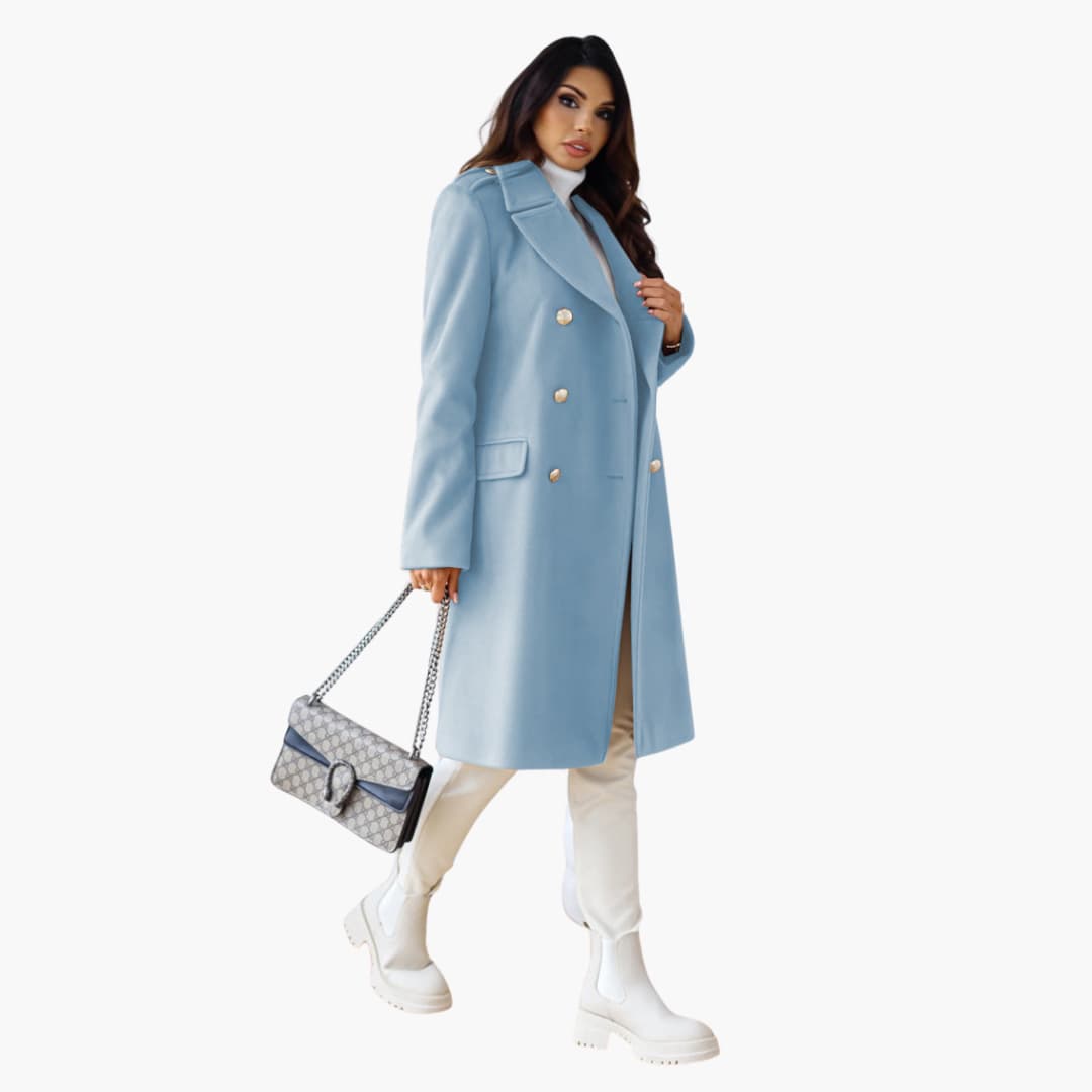 Elarova | Frauen Trenchcoat mit doppelreihiger Knopfleiste und Reverskragen