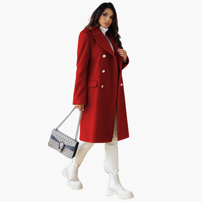 Elarova | Frauen Trenchcoat mit doppelreihiger Knopfleiste und Reverskragen