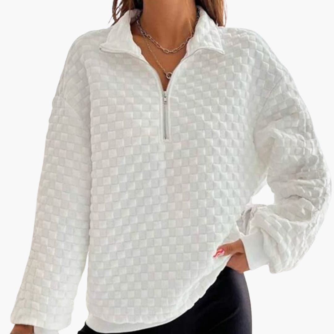 Elarova | Frauen Zip-Up Sweatshirt mit Stepp Textur