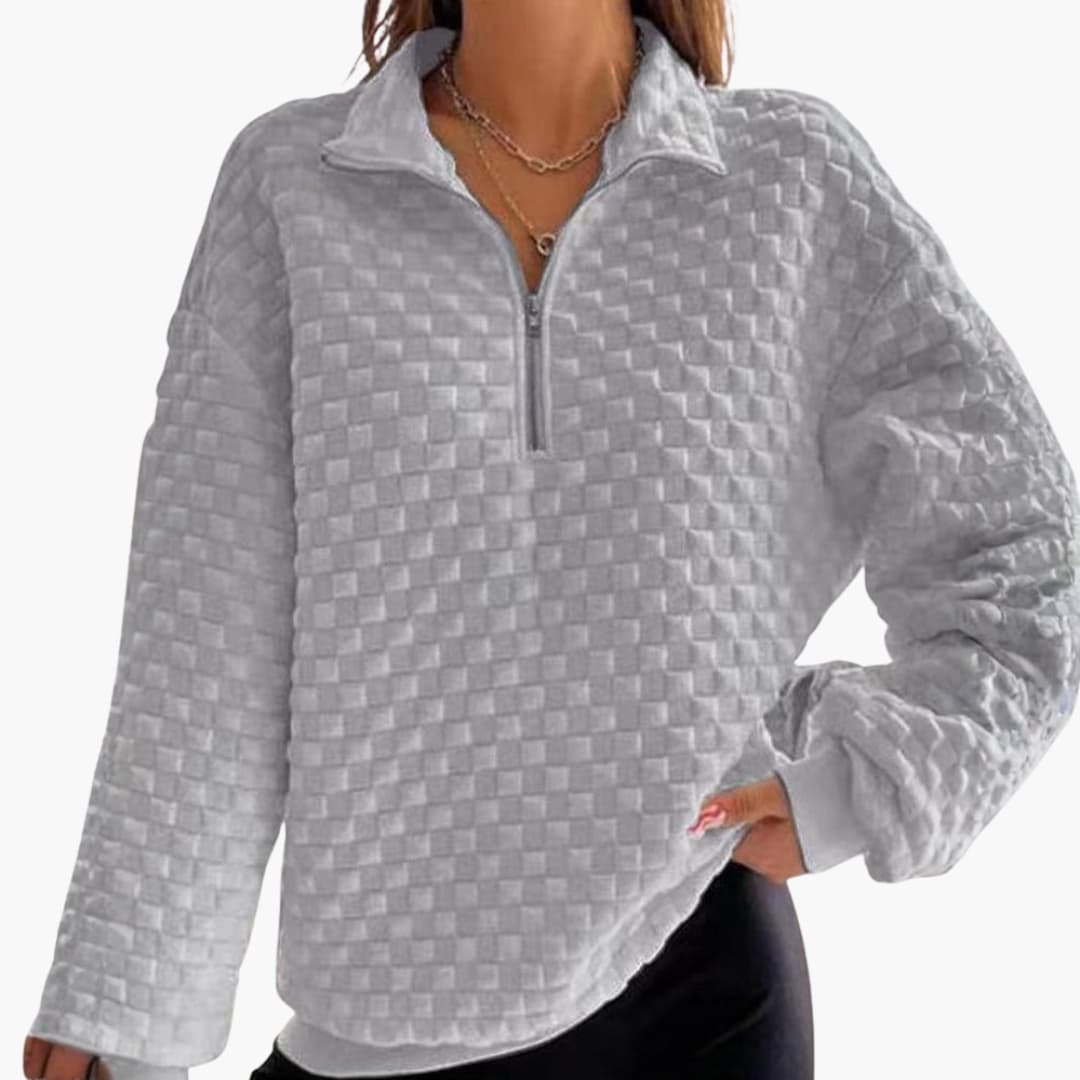 Elarova | Frauen Zip-Up Sweatshirt mit Stepp Textur