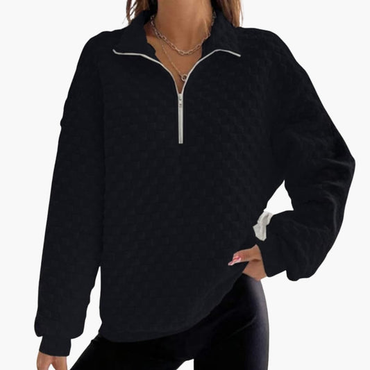 Elarova | Frauen Zip-Up Sweatshirt mit Stepp Textur