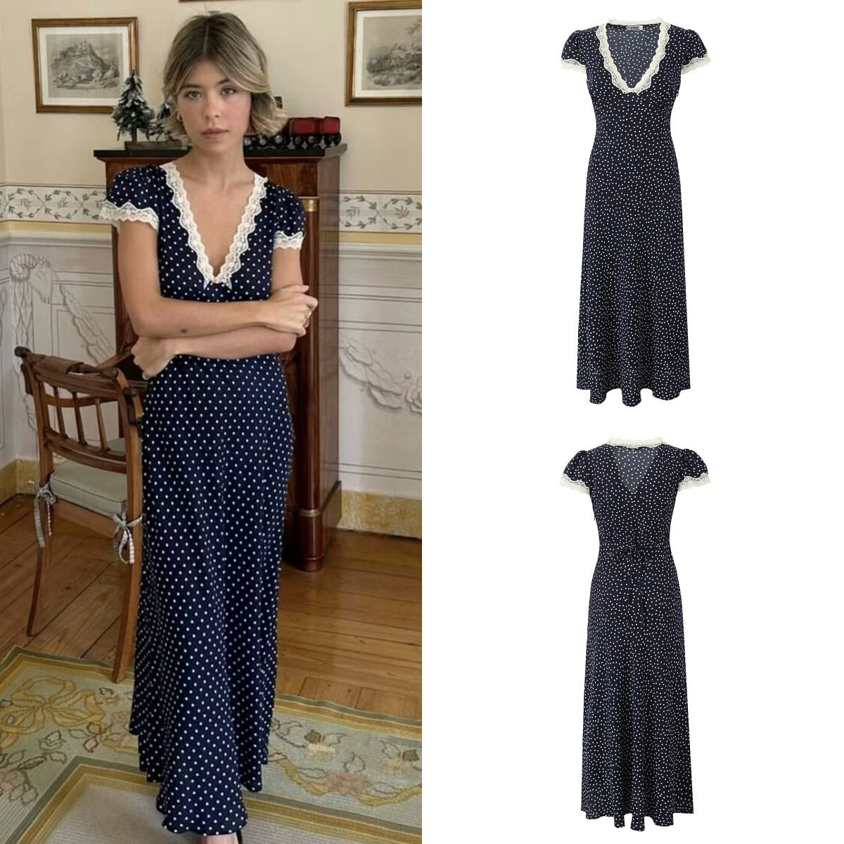 Elarova Frühlings-Midi-Kleid im fließenden Design