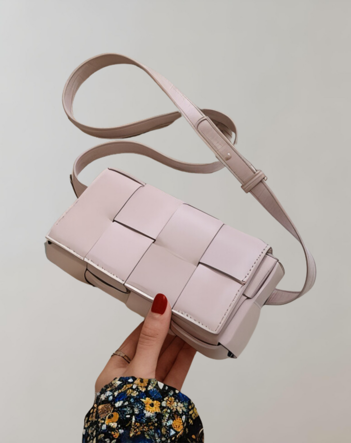 Elarova | Geblockte Umhängetasche Vegan Leder Damen | Geflochtene Tasche Frauen