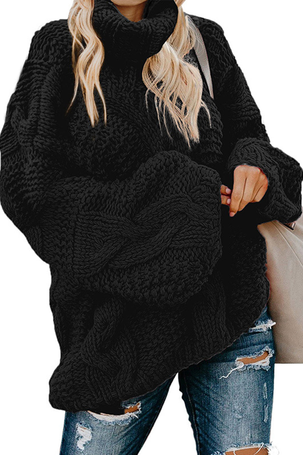 Elarova | Gedrehter Strick Langarmpullover