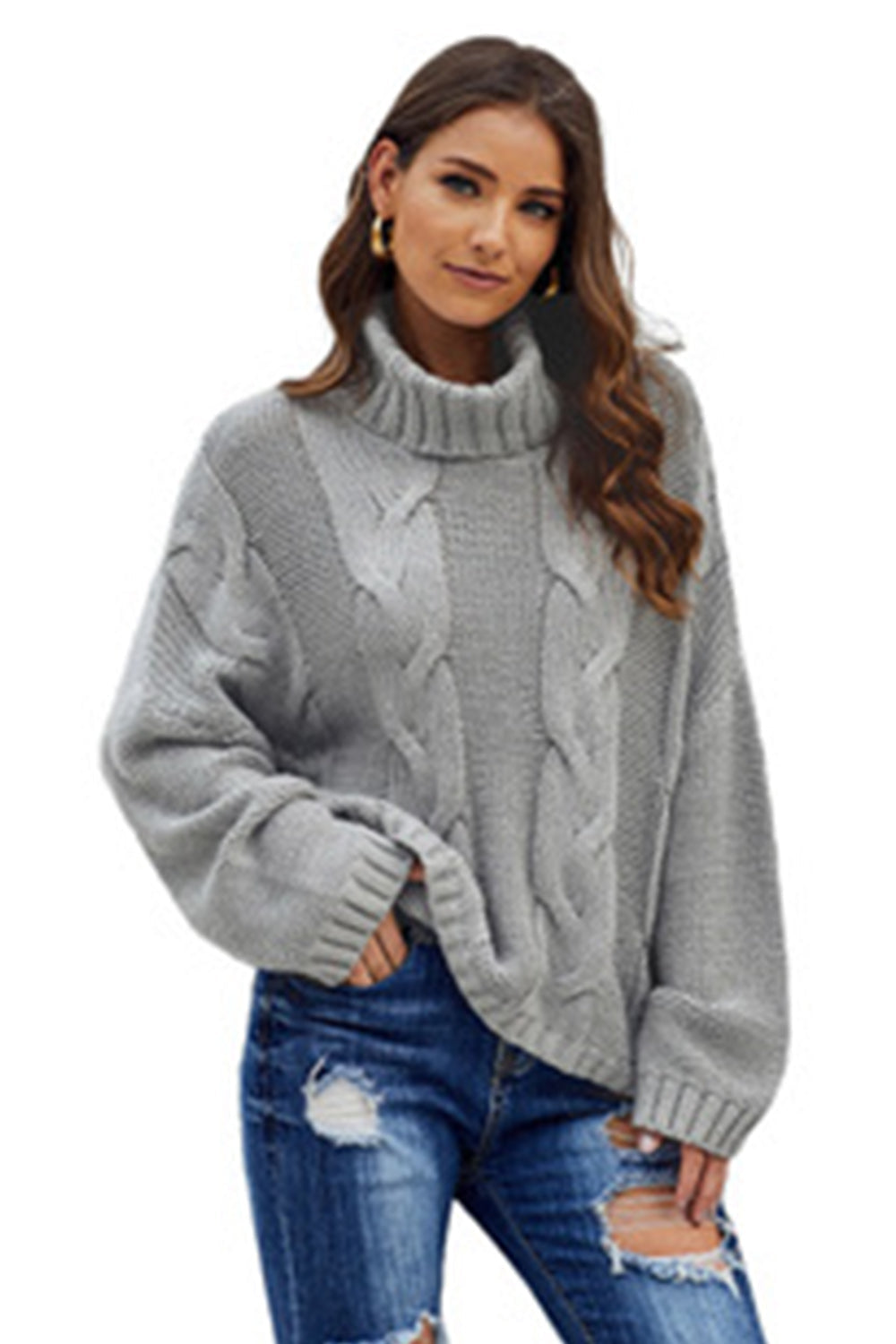 Elarova | Gedrehter Strick Langarmpullover