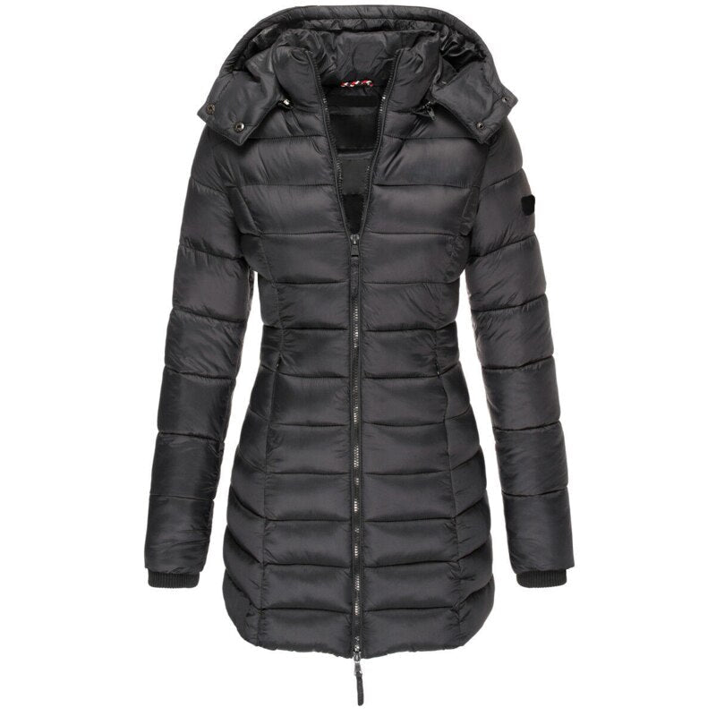 Elarova | Gefütterte WinterDaunenjacke für Frauen mit Kapuze