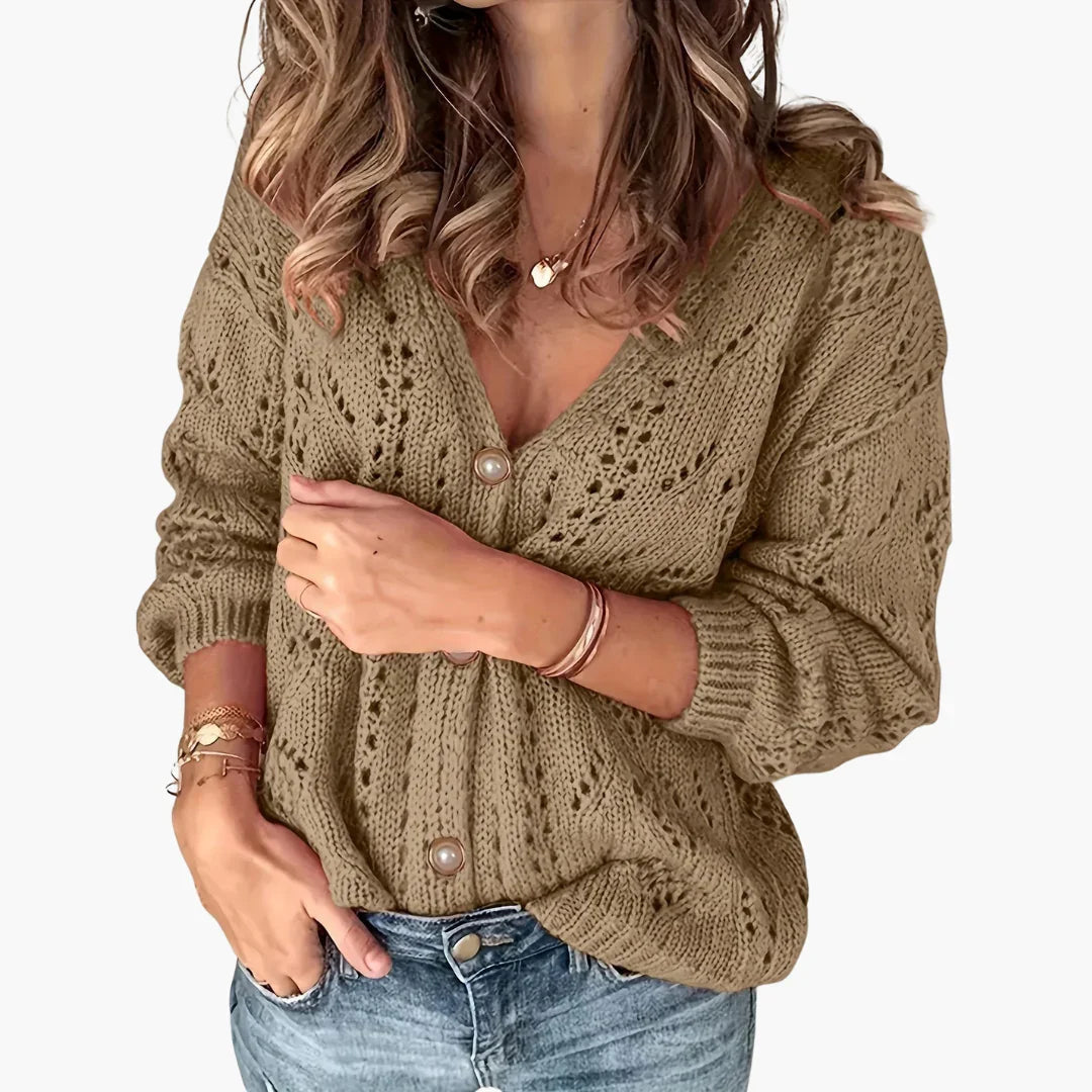 Elarova | Geknöpfter Strick Cardigan für Damen