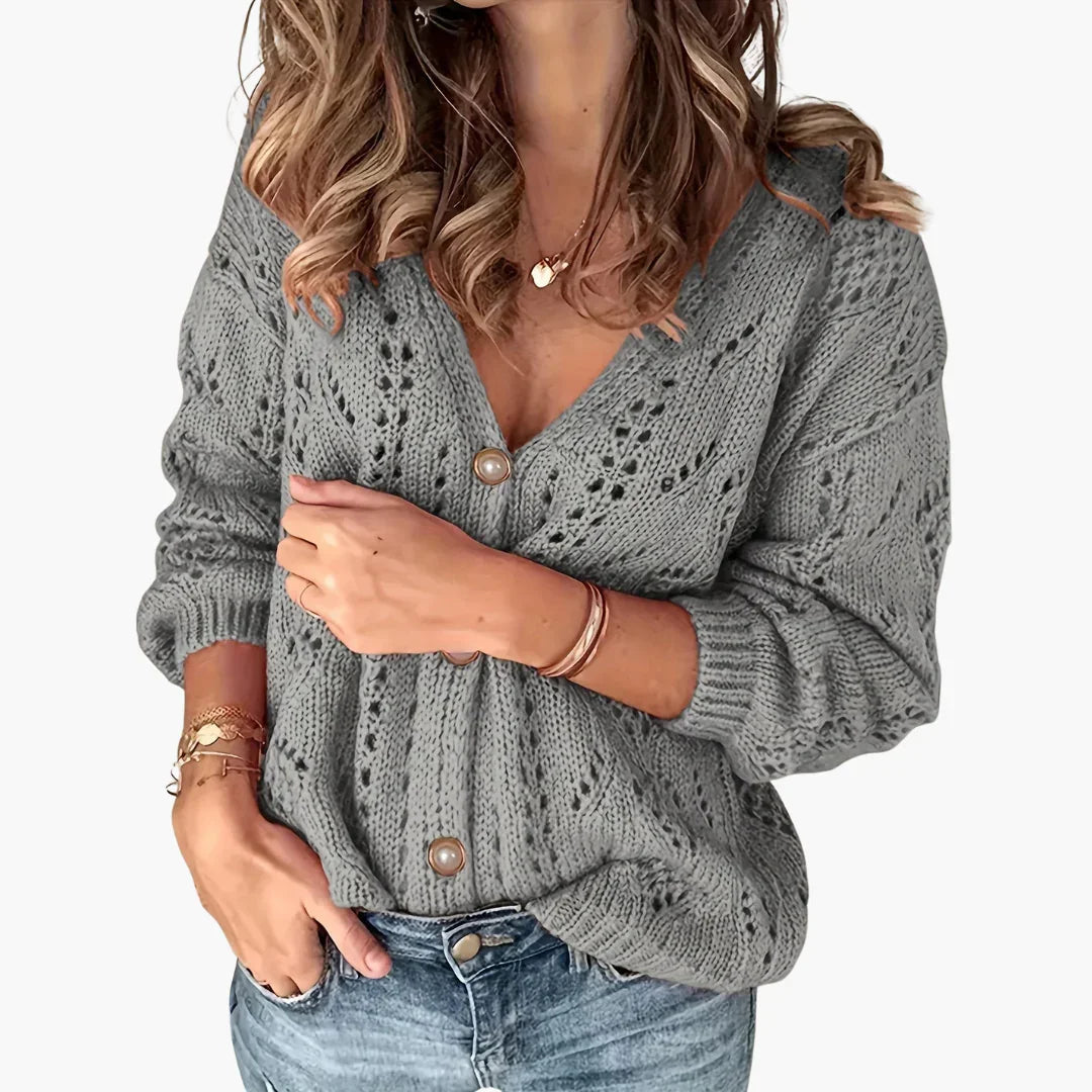 Elarova | Geknöpfter Strick Cardigan für Damen