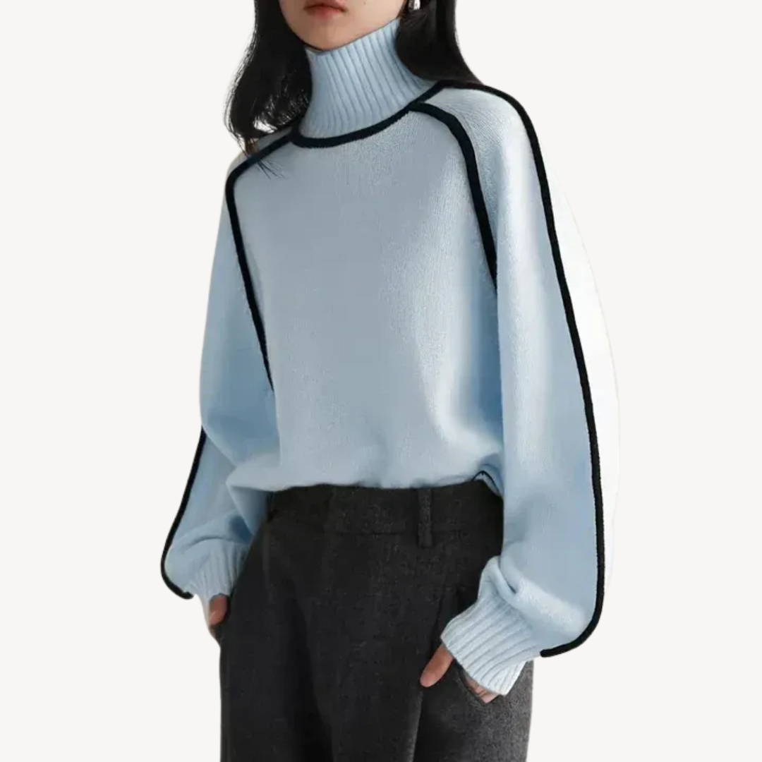 Elarova | Gemusterter Rollkragenpullover für Damen