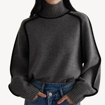 Elarova | Gemusterter Rollkragenpullover für Damen