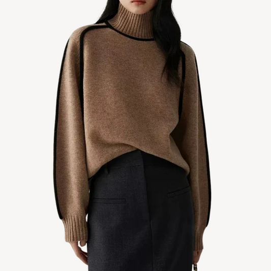 Elarova | Gemusterter Rollkragenpullover für Damen