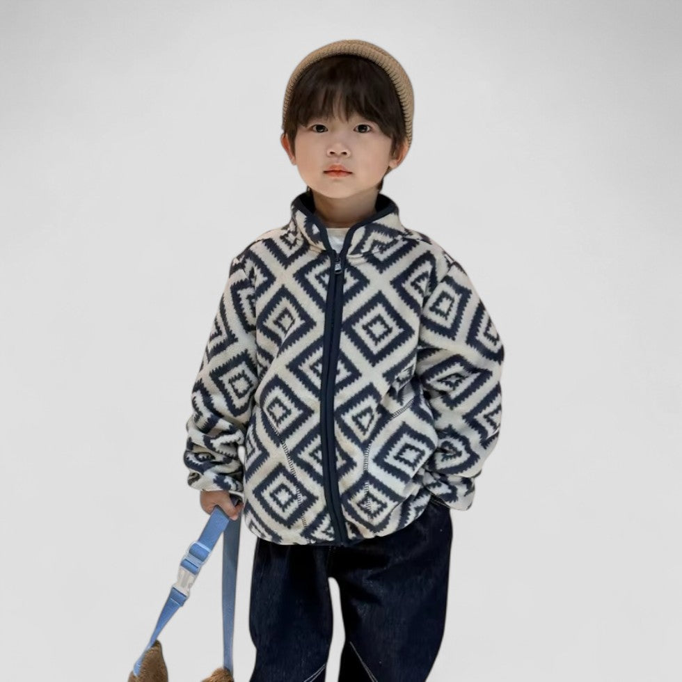 Elarova | Gemütliche Fleecejacke mit Streifen für Damen