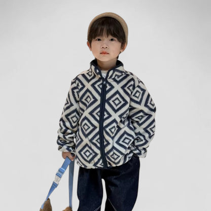 Elarova | Gemütliche Fleecejacke mit Streifen für Damen