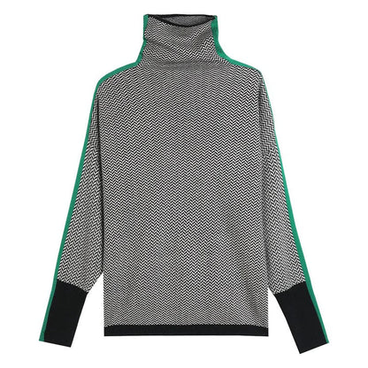 Elarova | Geometrisch gestrickter Rollkragenpullover