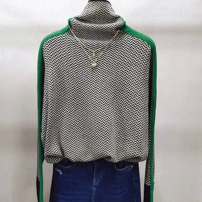 Elarova | Geometrisch gestrickter Rollkragenpullover